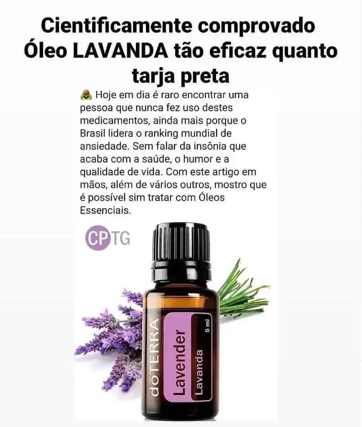 oleo de lavanda tao eficaz quanto remedio tarja preta